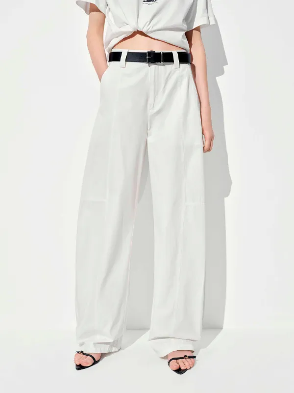 Cotton Barrel Leg Trousers sold by Mo&Co