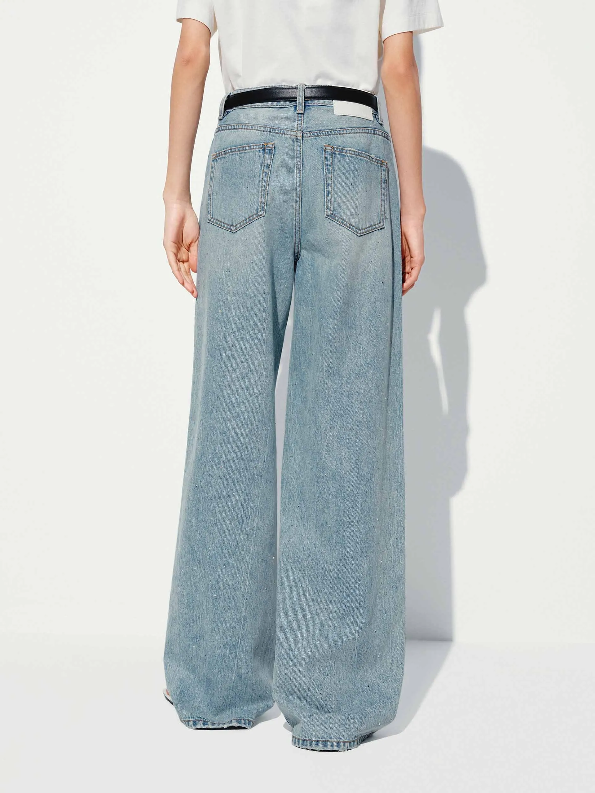 Hotfix Rhinestone Straight Jeans sold by Mo&Co product image thumbnail 4