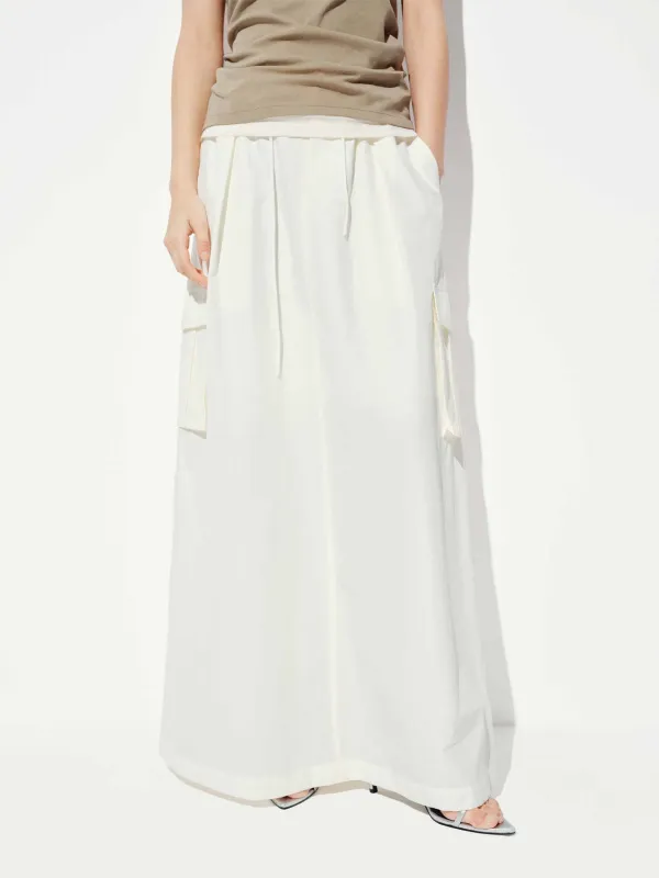 Back Slit Drawstring Skirt sold by Mo&Co