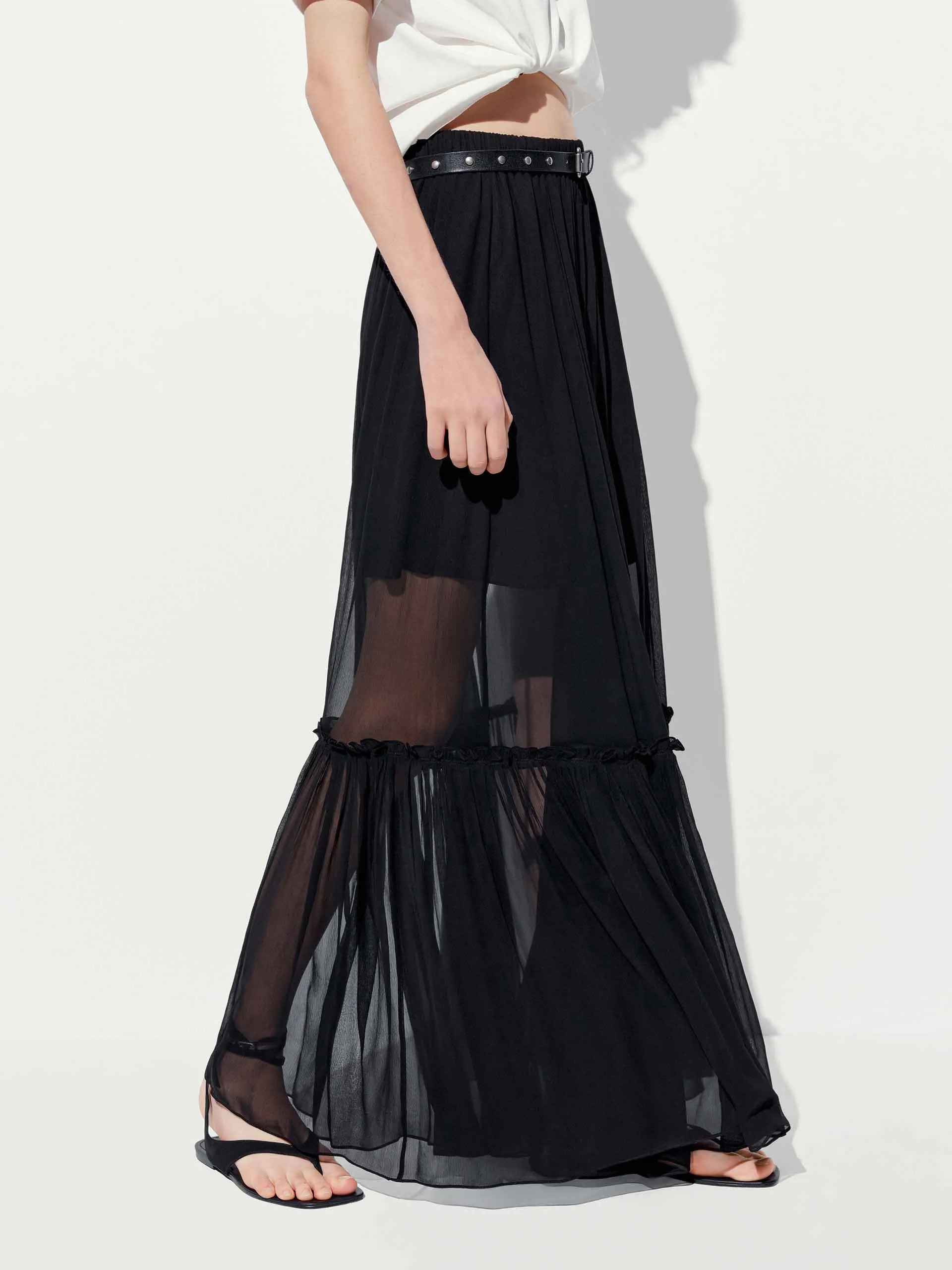 Paneled Tulle Maxi Skirt sold by Mo&Co product image thumbnail 3