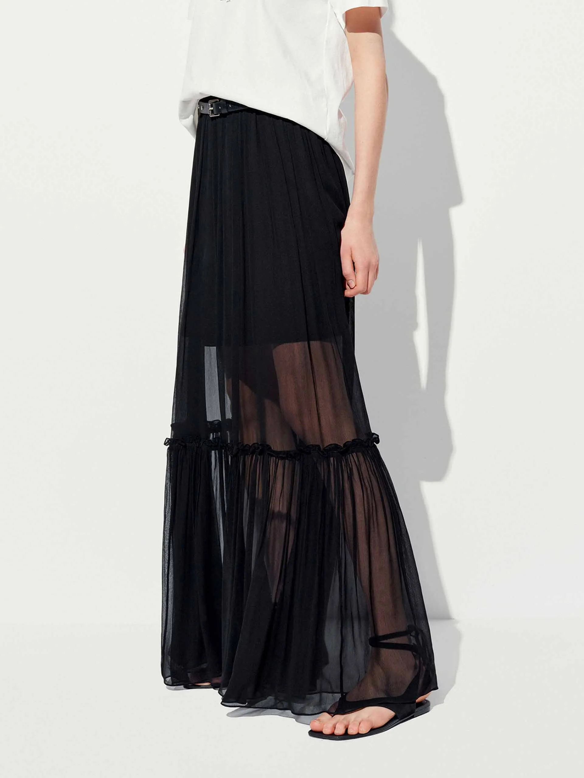 Paneled Tulle Maxi Skirt sold by Mo&Co product image thumbnail 5