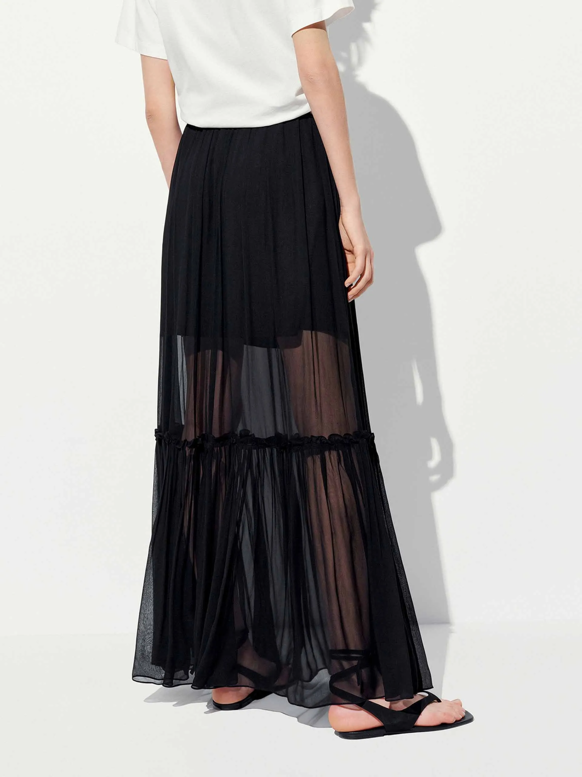 Paneled Tulle Maxi Skirt sold by Mo&Co product image thumbnail 4