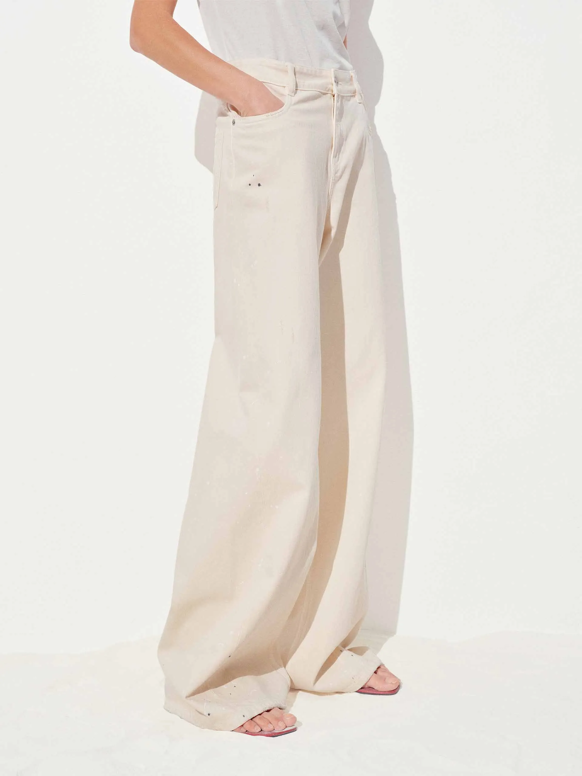 Ink-splashed Wide Leg Jeans sold by Mo&Co product image thumbnail 3