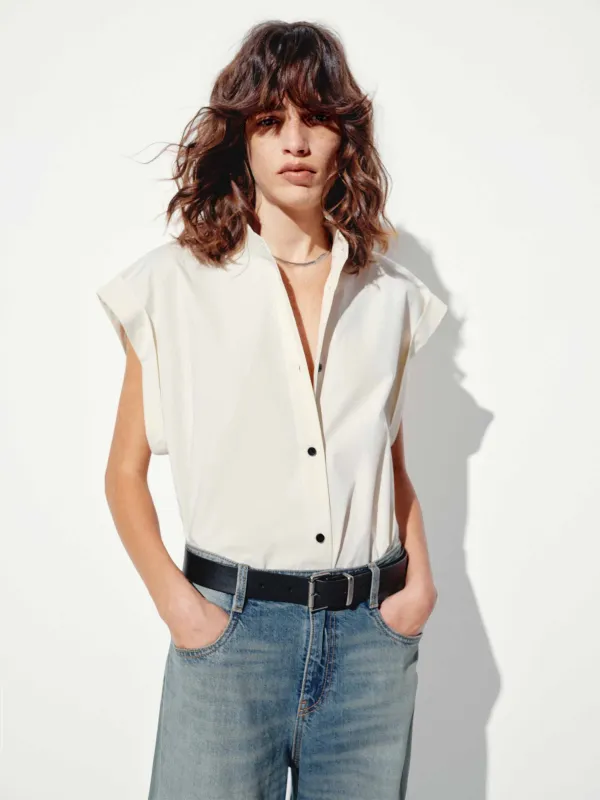 Cotton Blend Sleeveless Top sold by Mo&Co