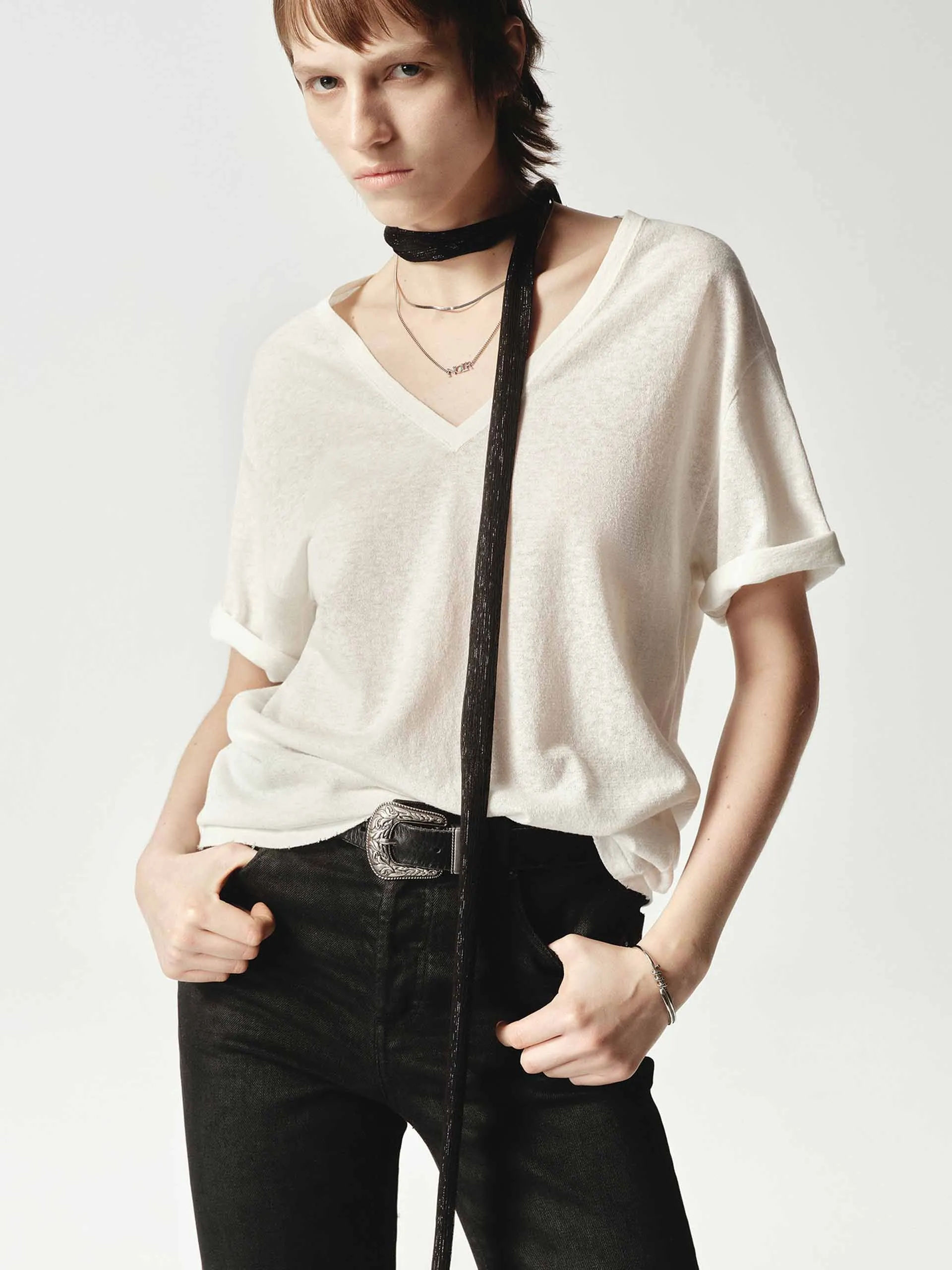 Lightweight V-neck Top sold by Mo&Co