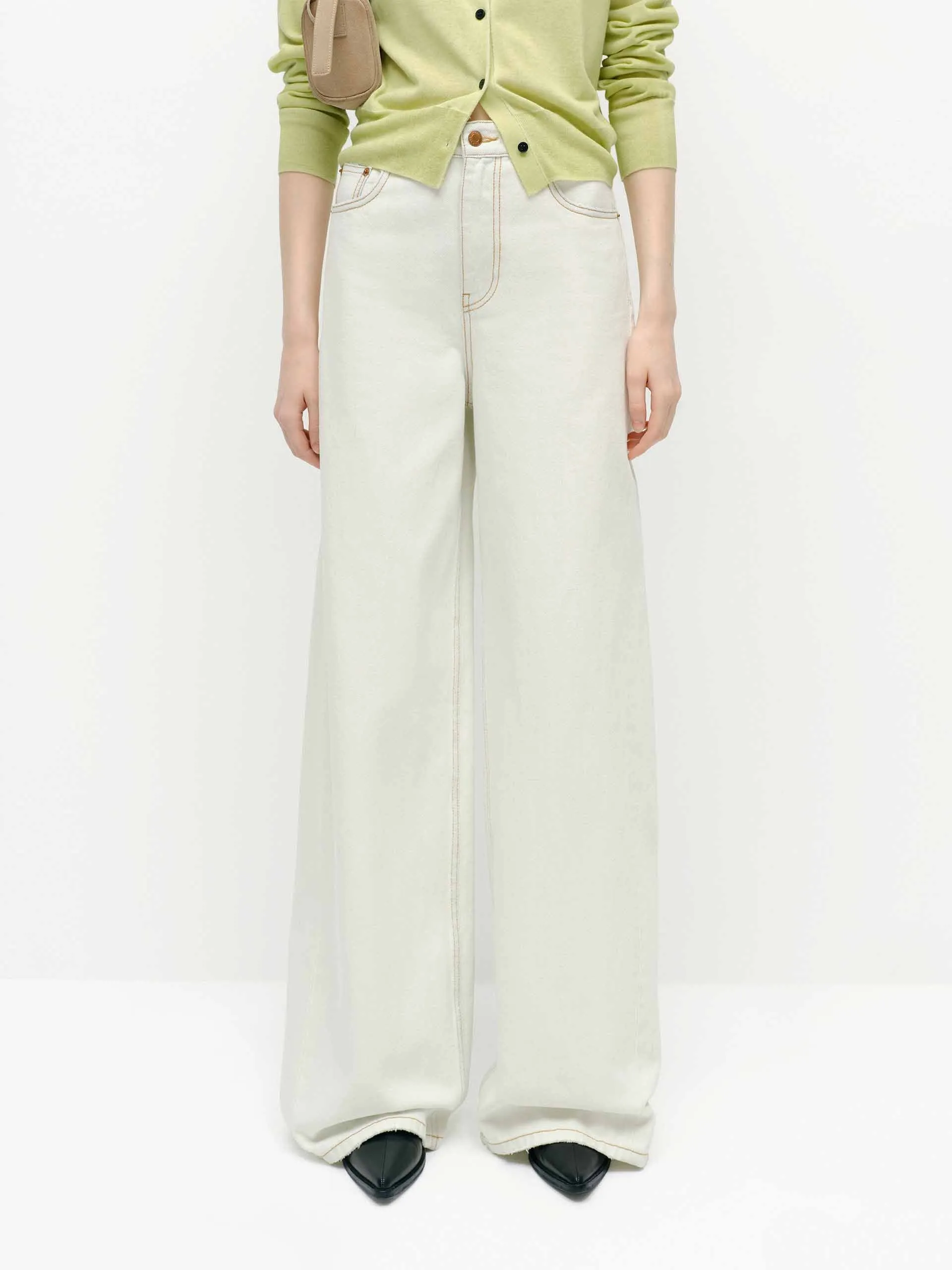 Relaxed Straight Leg Jeans sold by Mo&Co