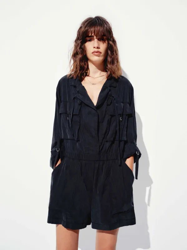 Pocket Loose Straight Jumpsuit sold by Mo&Co