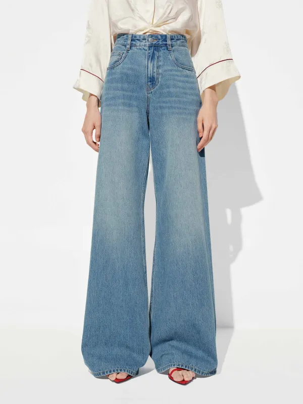 Pure Cotton Wide Leg Jeans sold by Mo&Co