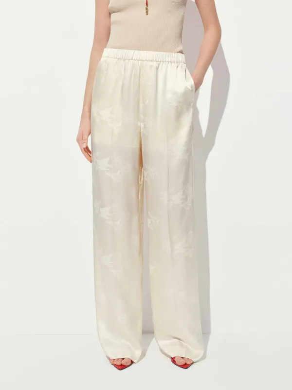 Elasticated Waistband Jacquard Trousers sold by Mo&Co