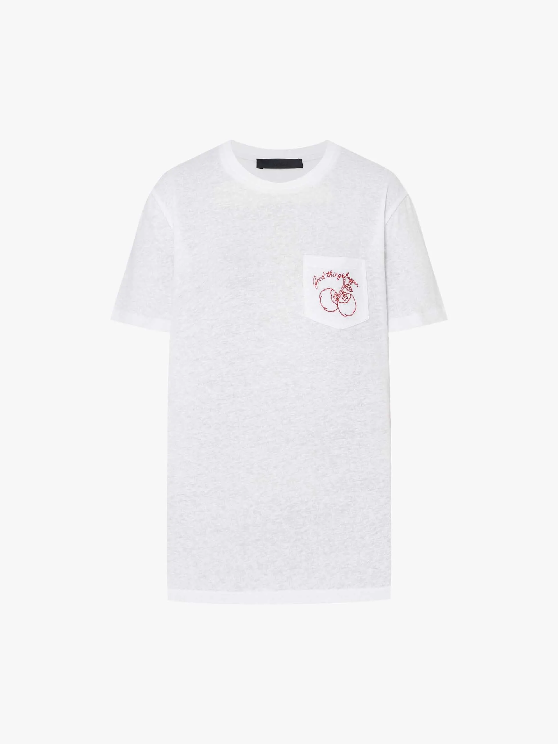 Linen Blend Embroidery T-shirt sold by Mo&Co product image thumbnail 5
