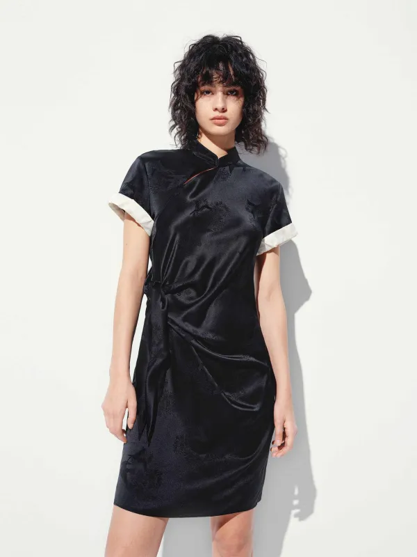 Cheongsam Pleated Mini Dress sold by Mo&Co