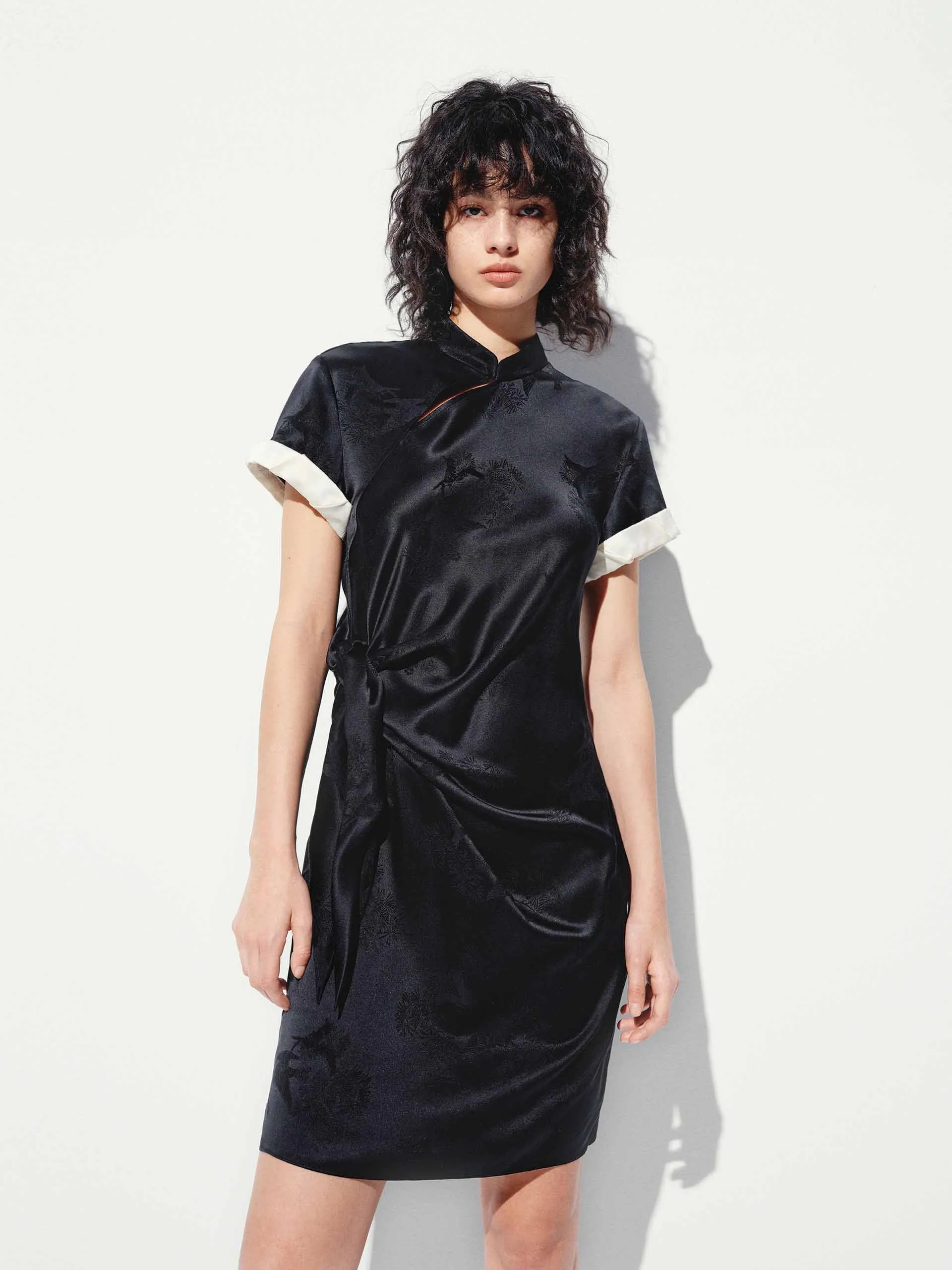 Cheongsam Pleated Mini Dress sold by Mo&Co