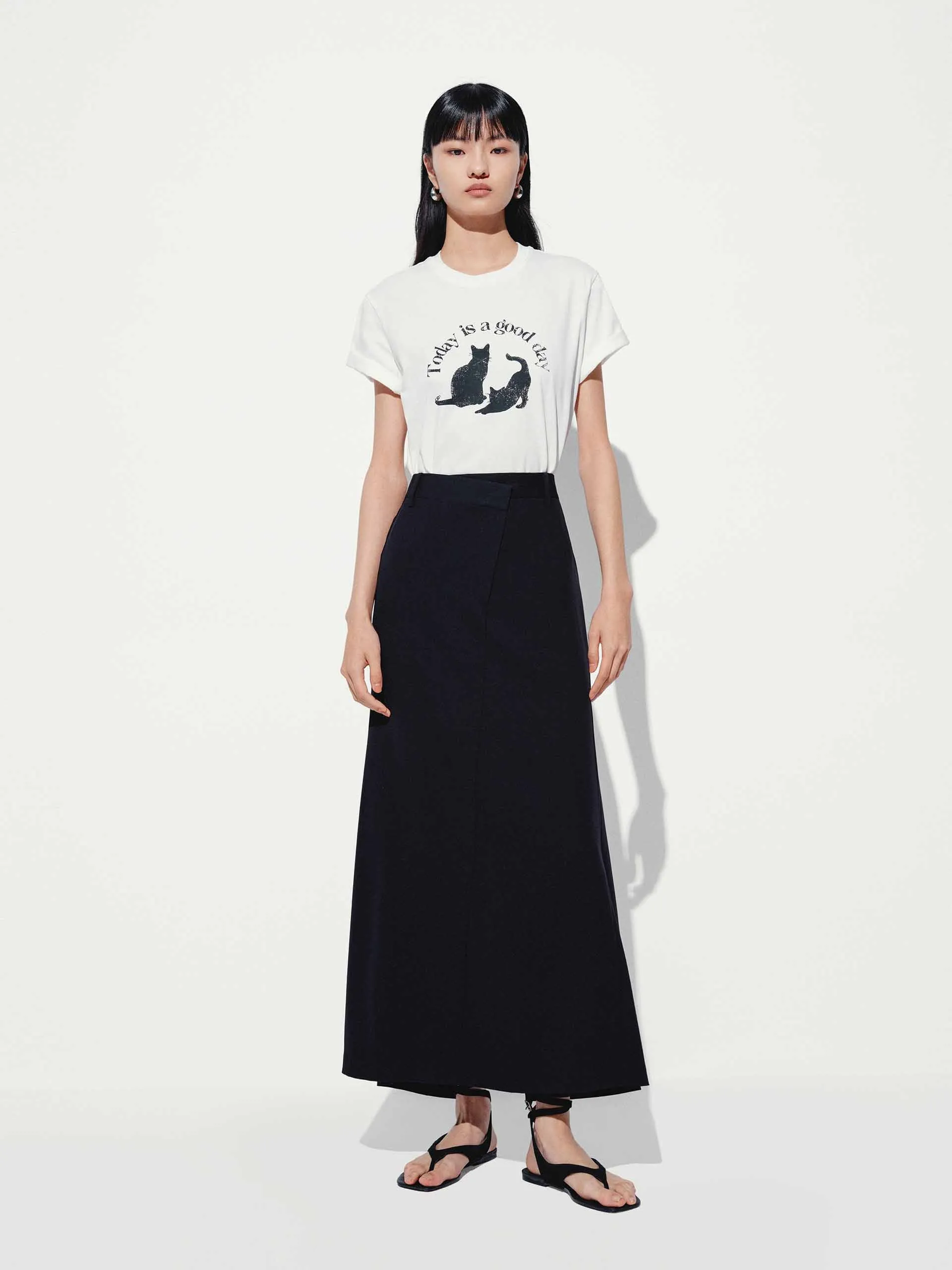 Back Slit A-Line Skirt sold by Mo&Co product image thumbnail 2