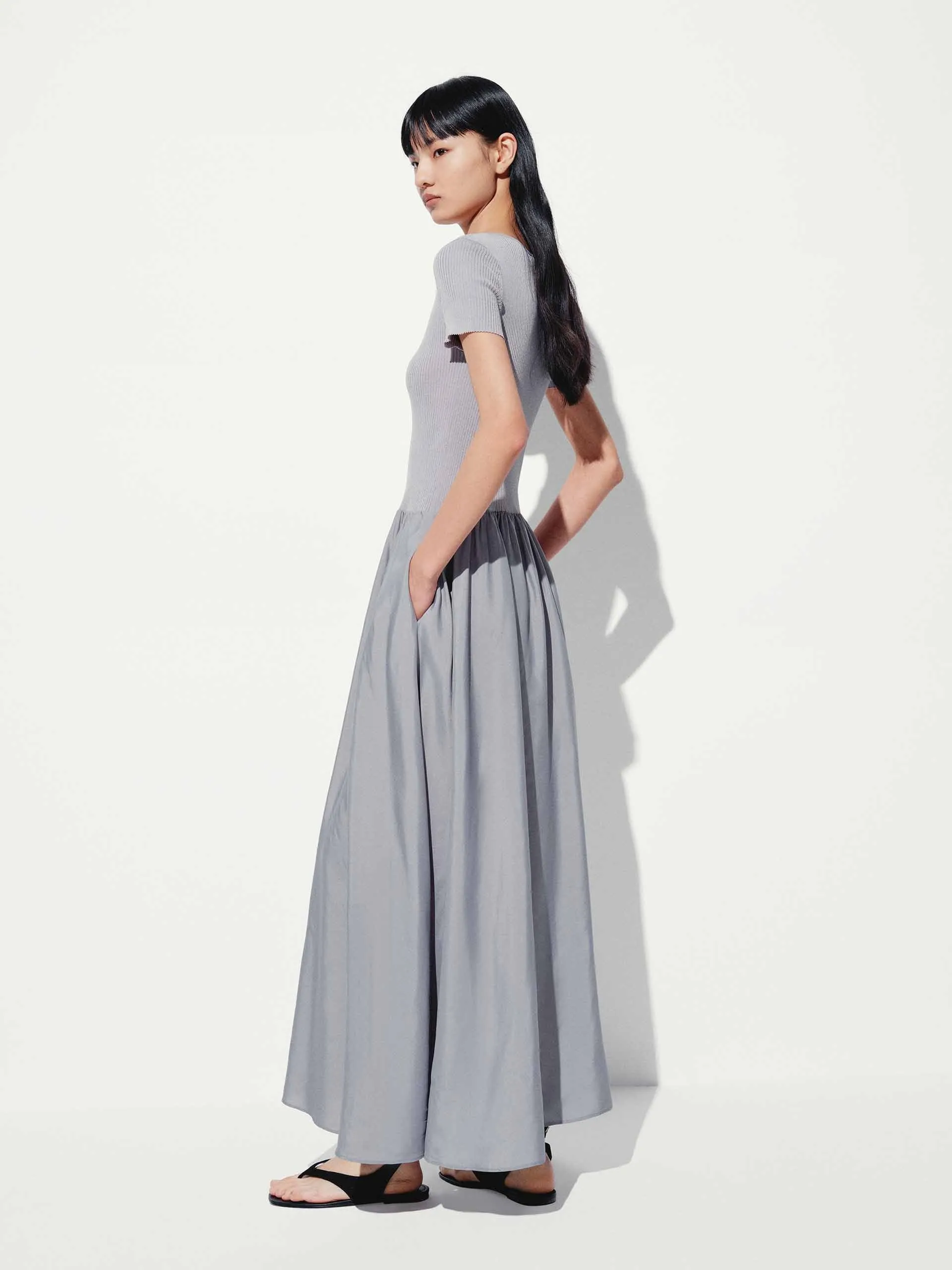 Paneled Short Sleeves Dress sold by Mo&Co product image thumbnail 3