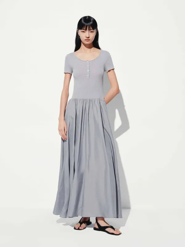 Paneled Short Sleeves Dress sold by Mo&Co