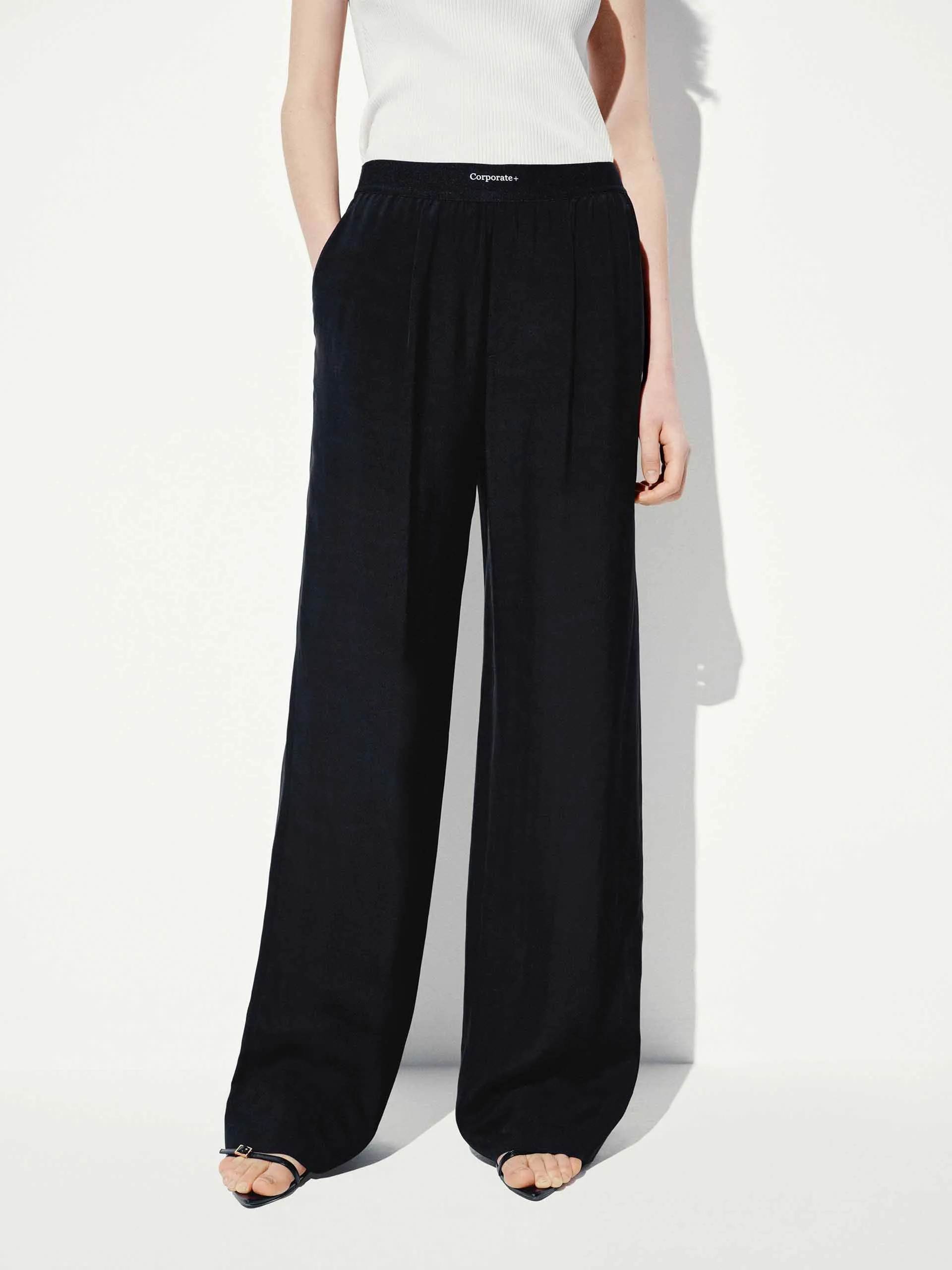 Side Pockets Straight Trousers sold by Mo&Co