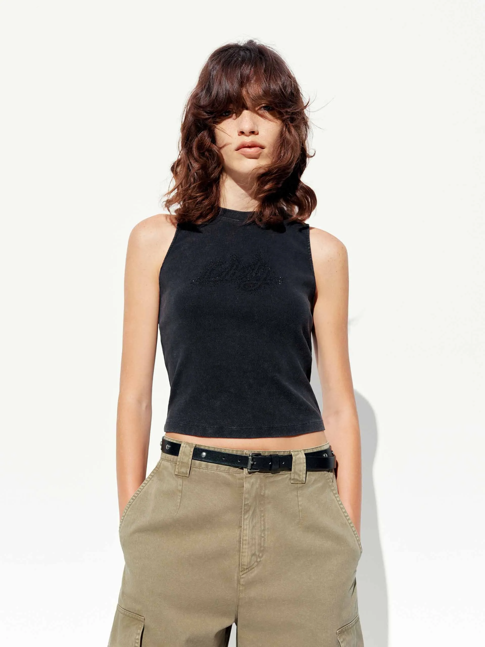 Letter Printed Tank Top sold by Mo&Co