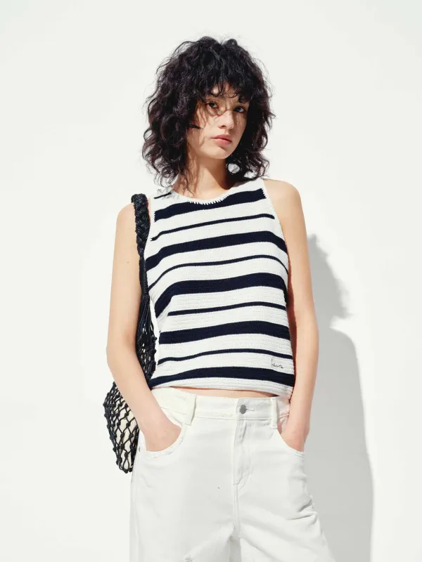 Round Neck Sleeveless Knit Top sold by Mo&Co