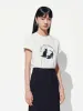 Front Cat Print Cotton T-shirt sold by Mo&Co