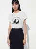 Front Cat Print Cotton T-shirt sold by Mo&Co