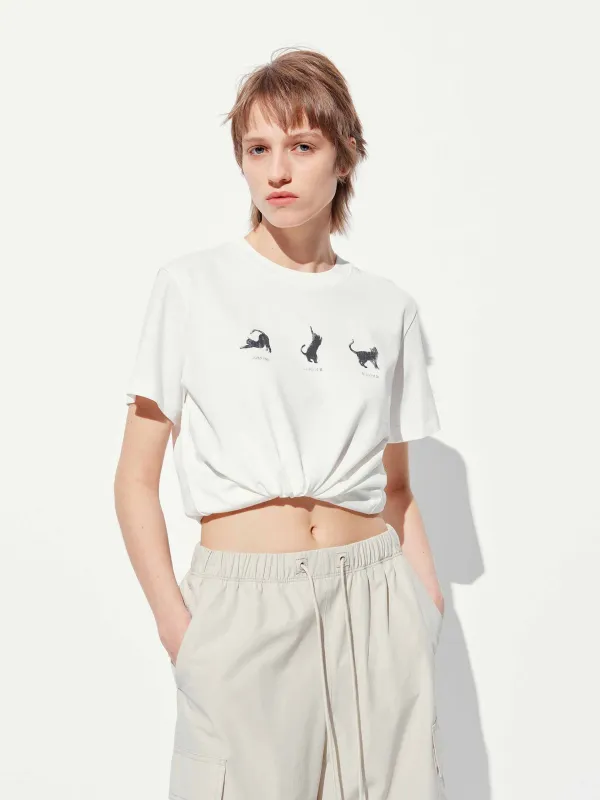 Animal Printed Cotton T-shirt sold by Mo&Co