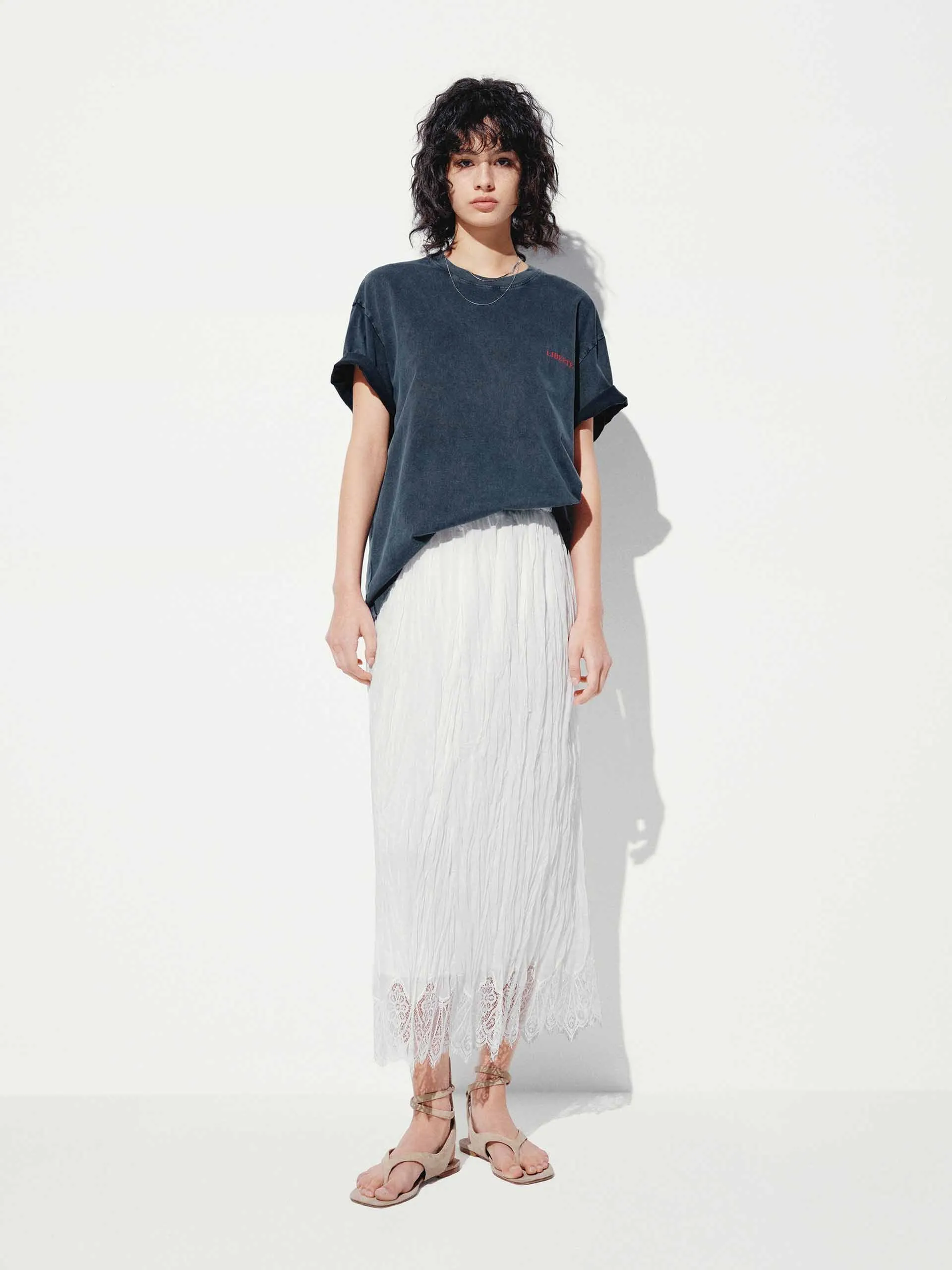 Lace-paneled Pleated Skirt sold by Mo&Co product image thumbnail 2