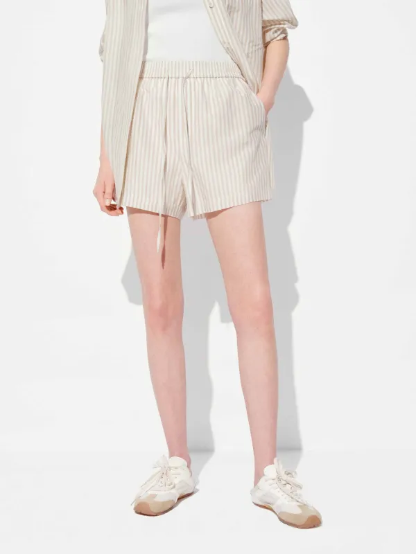 Cotton Silk Striped Shorts sold by Mo&Co