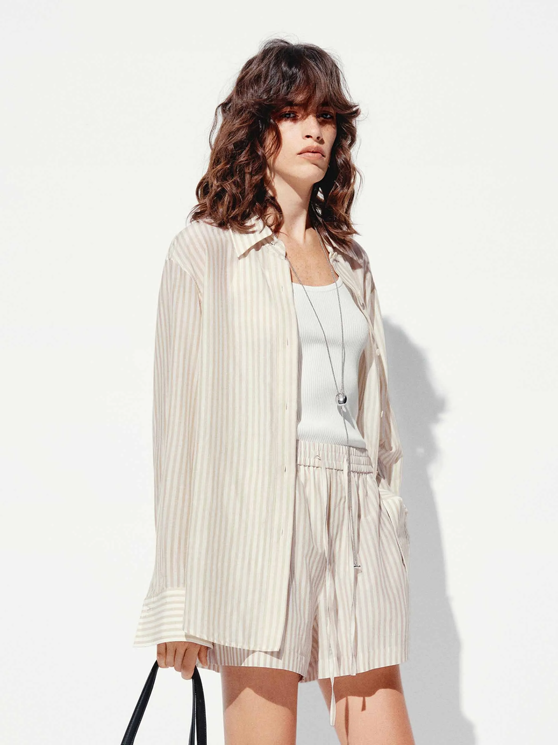 Cotton Silk Striped Shirt sold by Mo&Co product image thumbnail 3