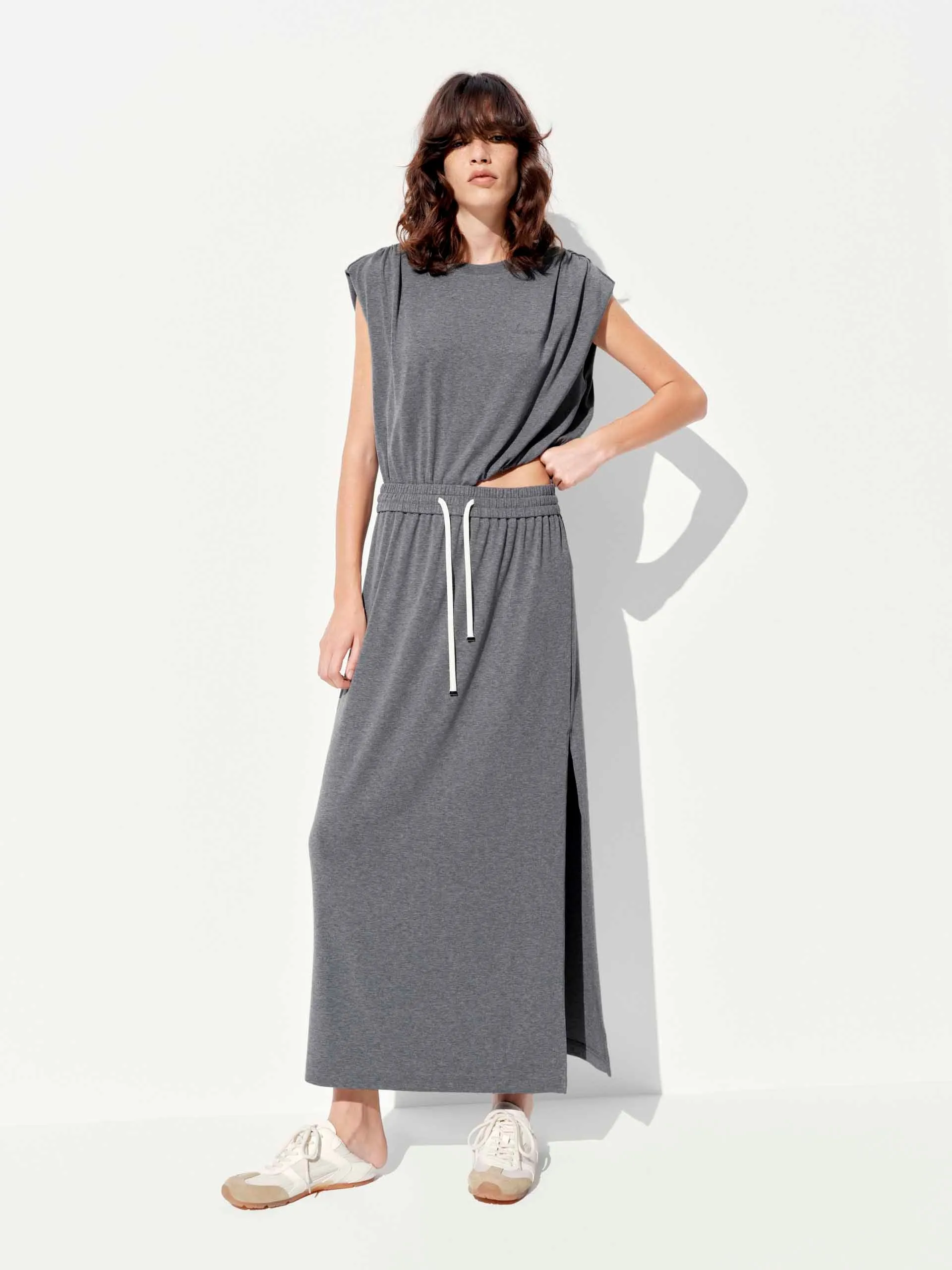 Cutout Waist Sleeveless Dress sold by Mo&Co