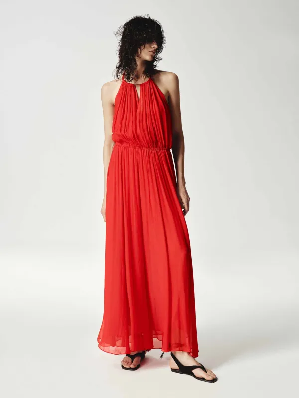 Halterneck Silk Dress sold by Mo&Co