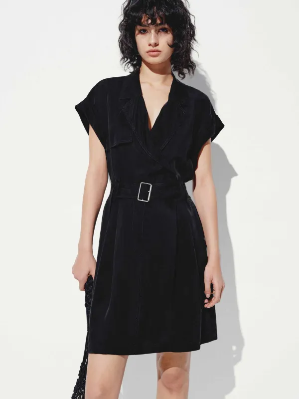 V-neck Black Mini Dress sold by Mo&Co