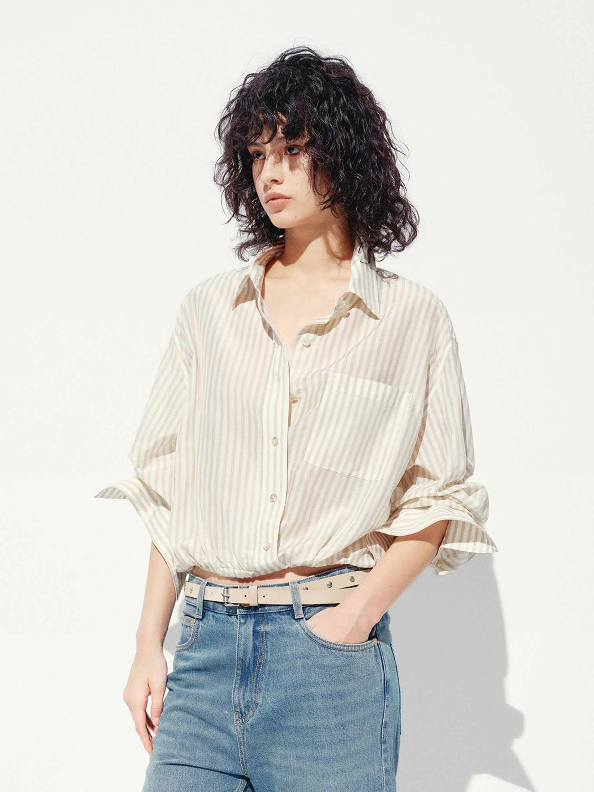 Cropped Striped Blouse sold by Mo&Co product image thumbnail 3