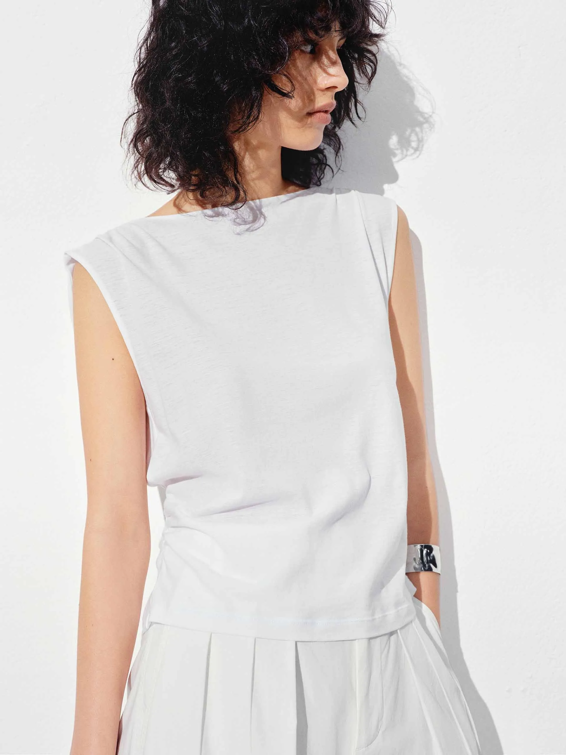 Sleeveless Cotton Blouse sold by Mo&Co product image thumbnail 3