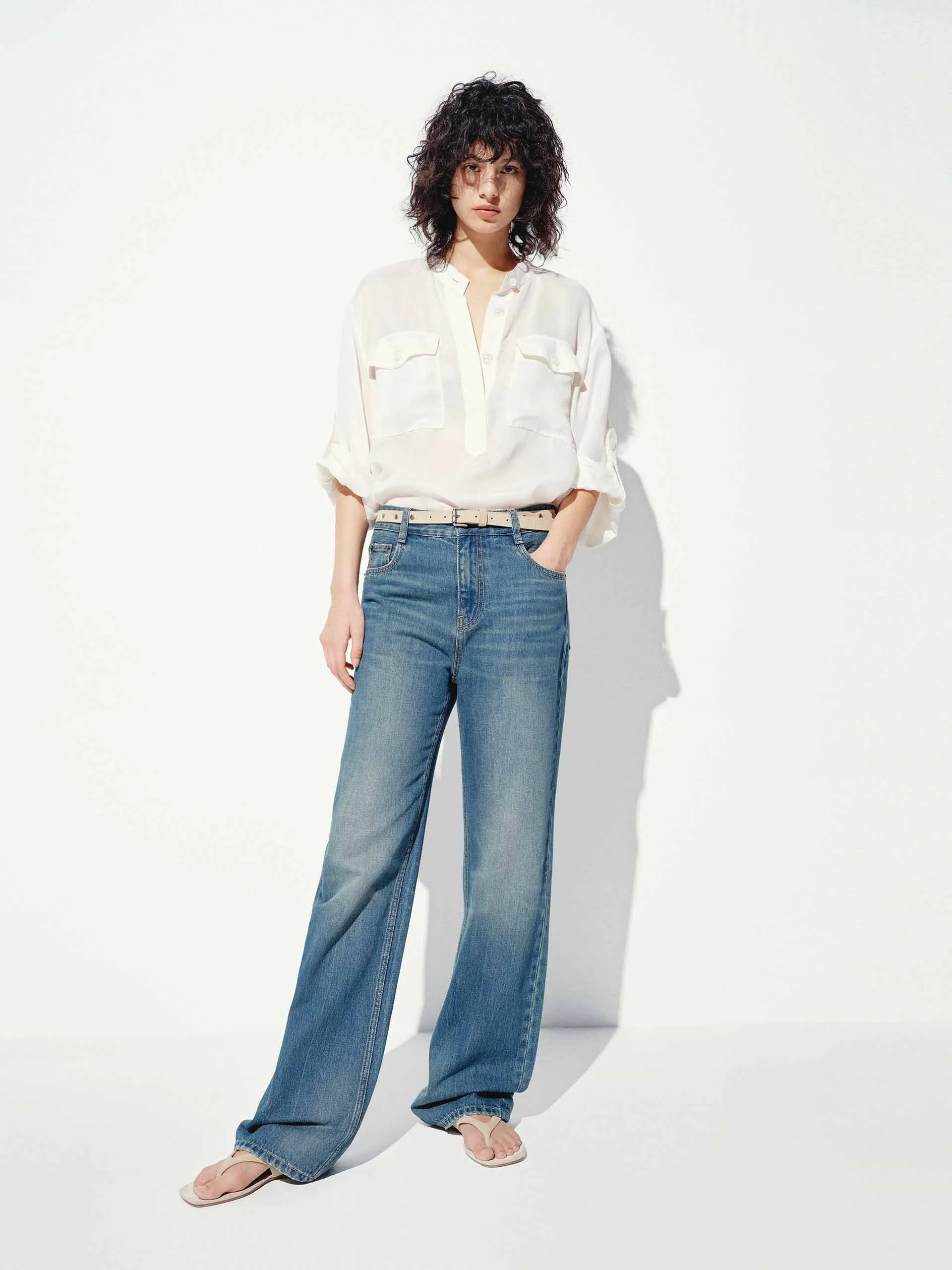 Half Button White Blouse sold by Mo&Co product image thumbnail 2