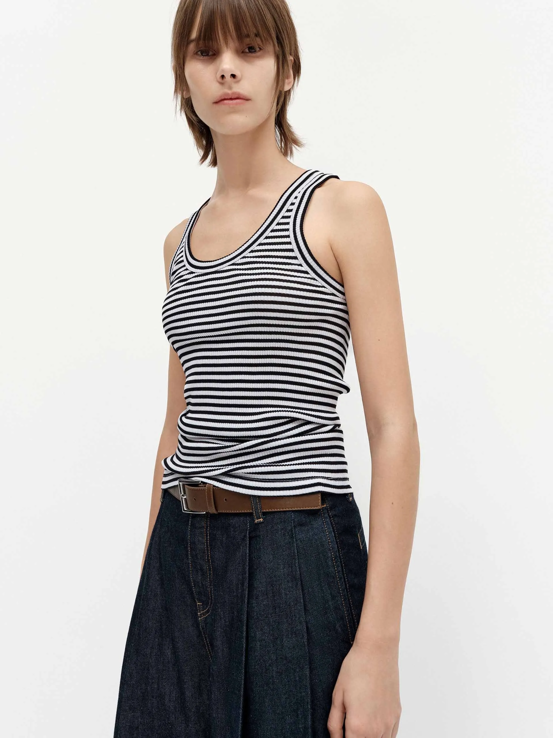 Include Silk Ribbed Tank Top sold by Mo&Co product image thumbnail 2