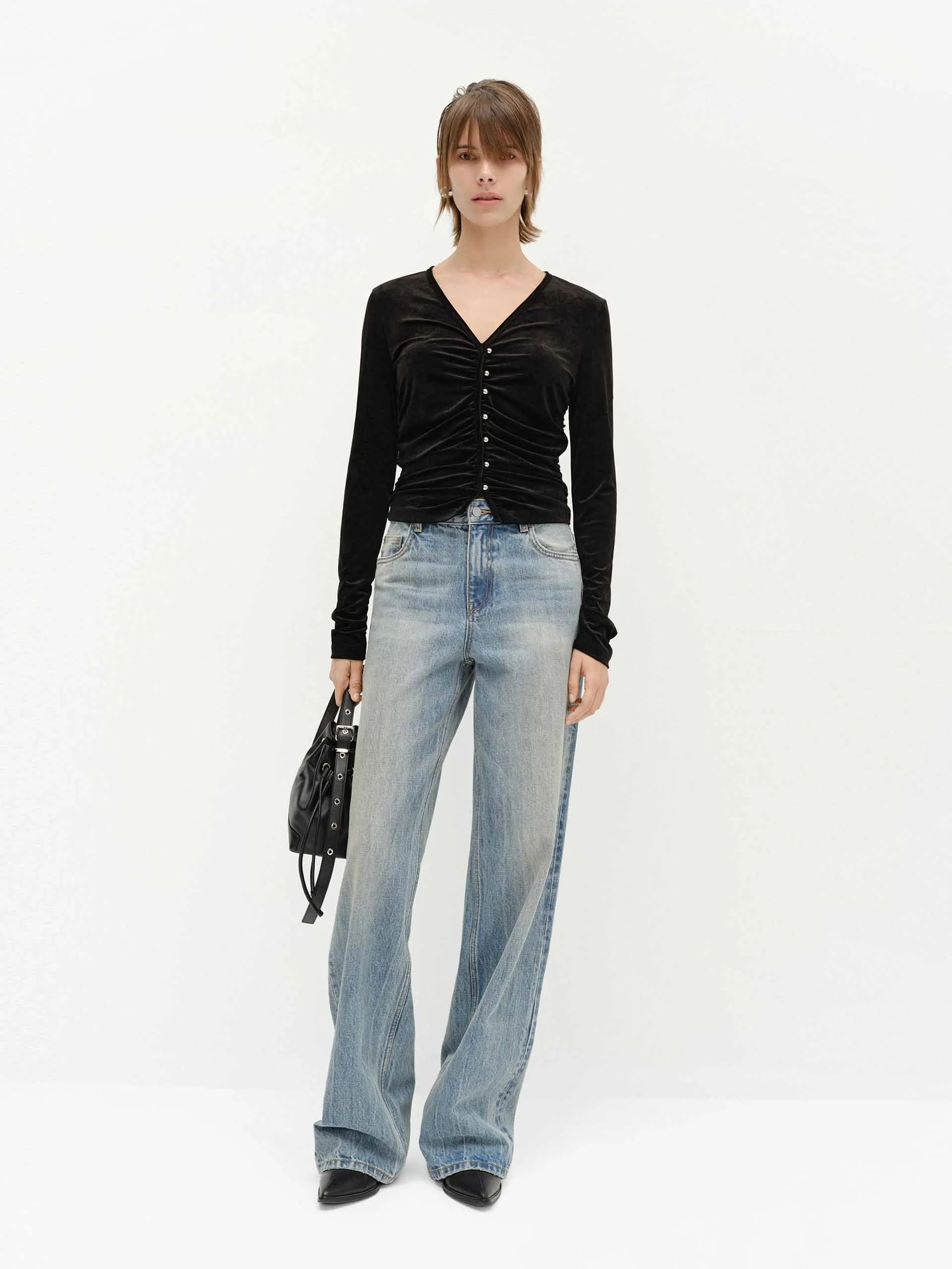 Close Fit Velvet Top sold by Mo&Co product image thumbnail 2