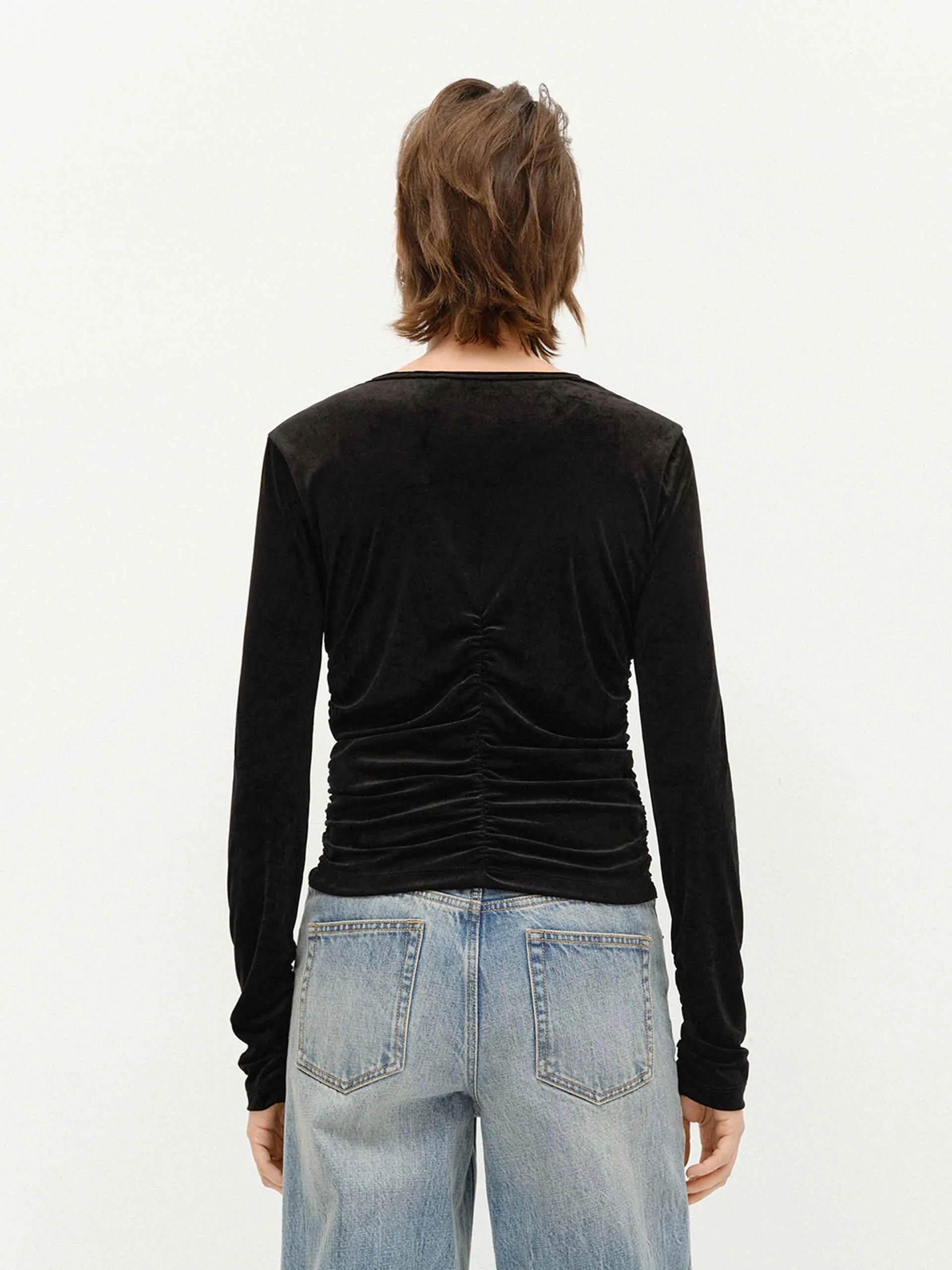 Close Fit Velvet Top sold by Mo&Co product image thumbnail 3