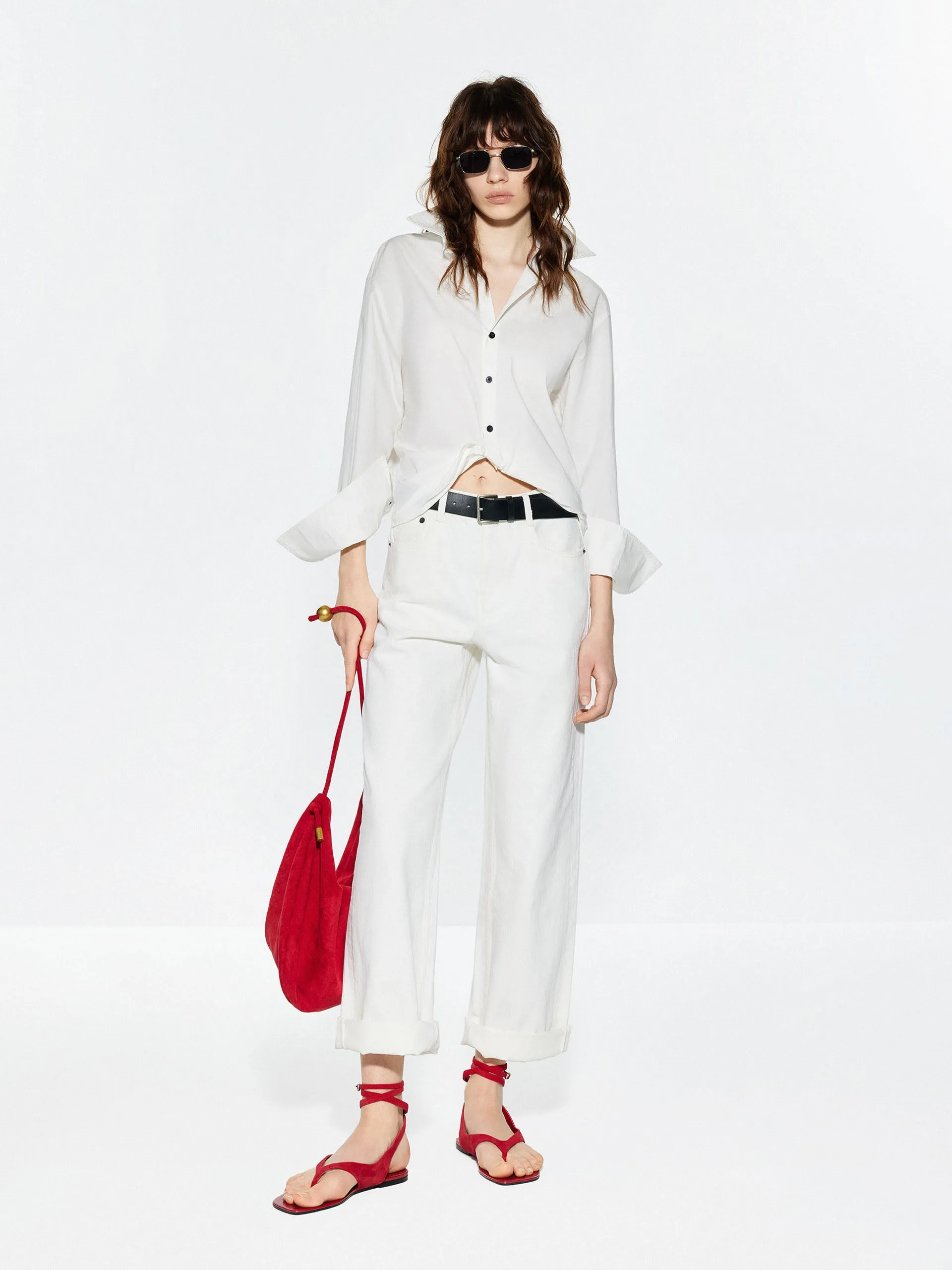 Cotton White Straight Jeans sold by Mo&Co product image thumbnail 2