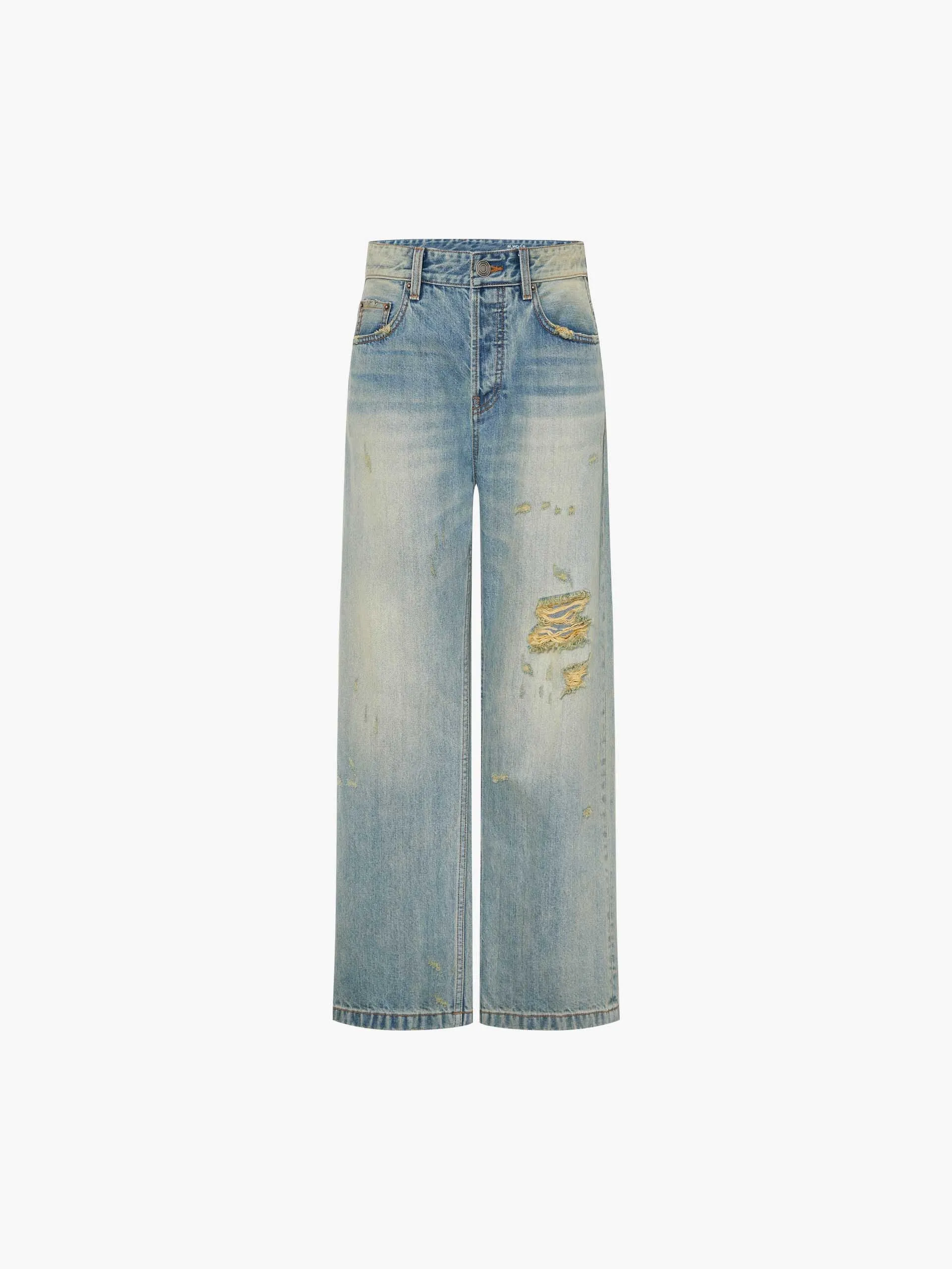 Light Blue Distressed Jeans sold by Mo&Co product image thumbnail 5