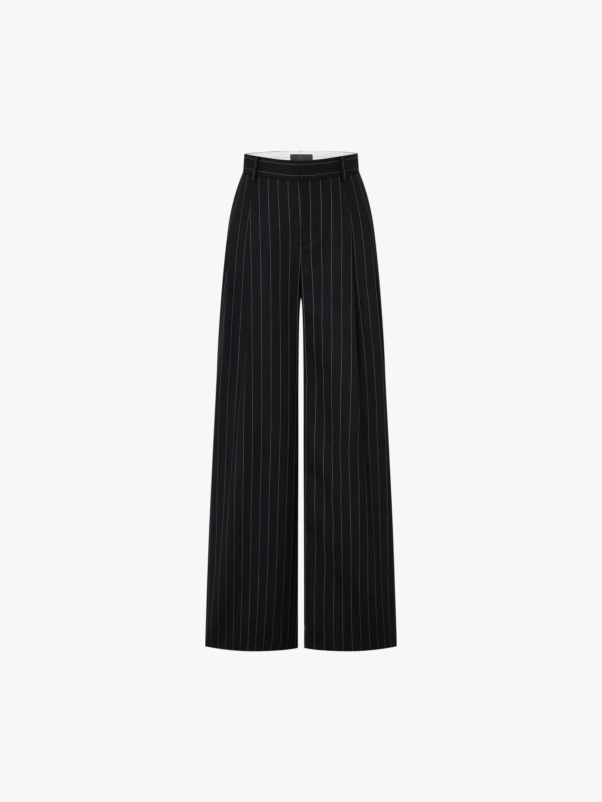 Wool Striped Straight Trousers sold by Mo&Co product image thumbnail 5