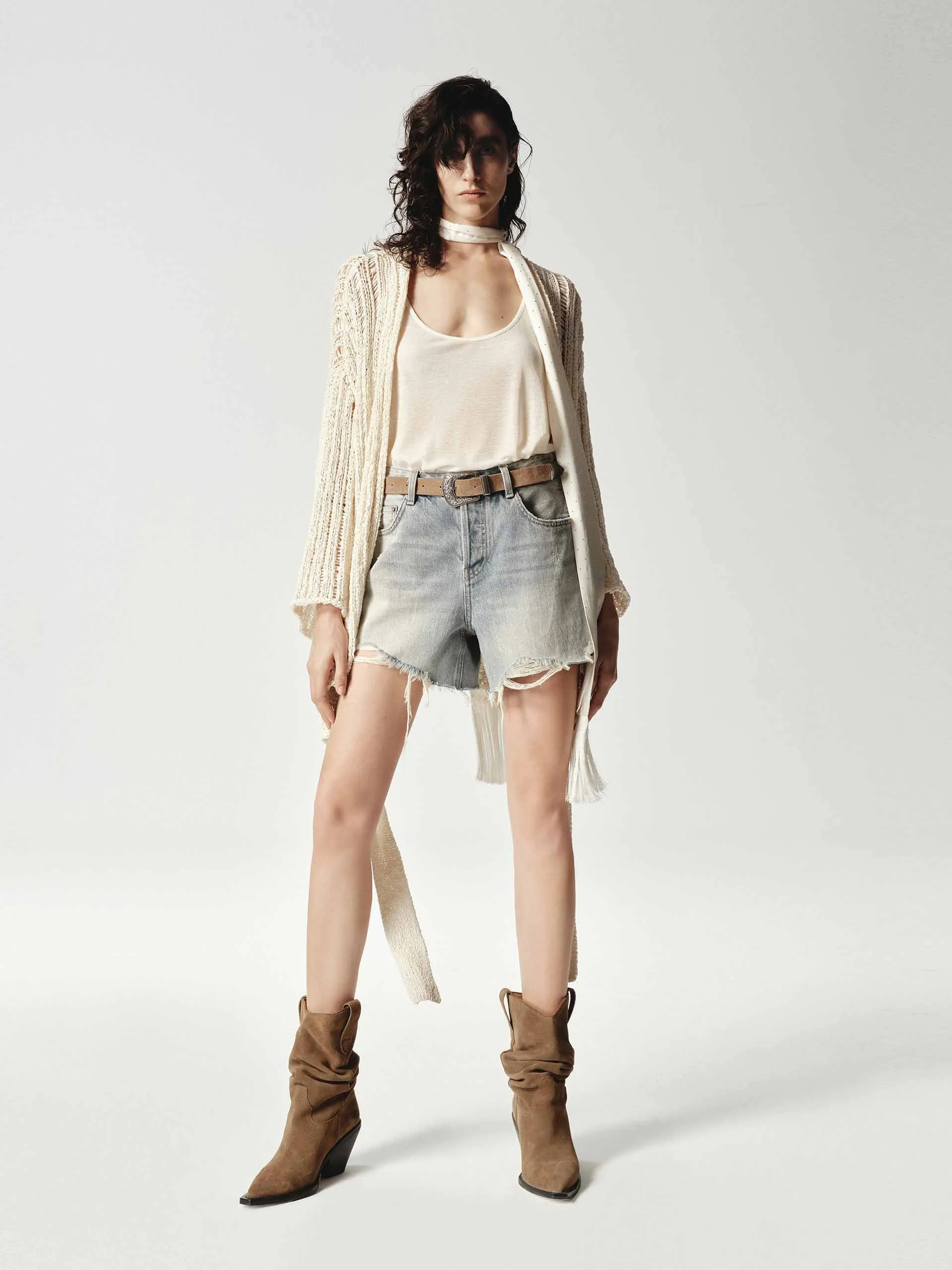 Relaxed Crochet Knit Cardigan sold by Mo&Co product image thumbnail 2