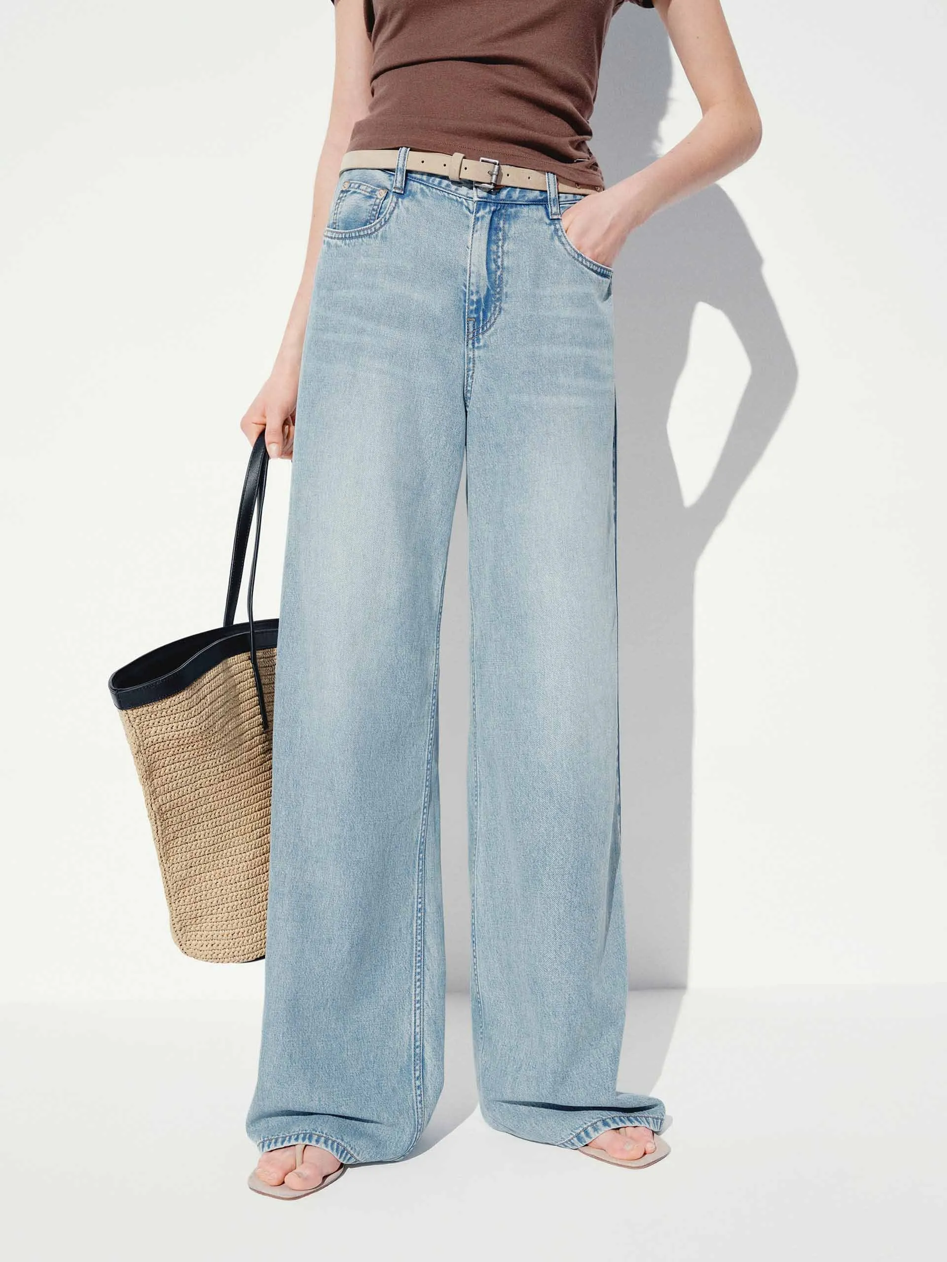 Light Blue Washed Jeans sold by Mo&Co