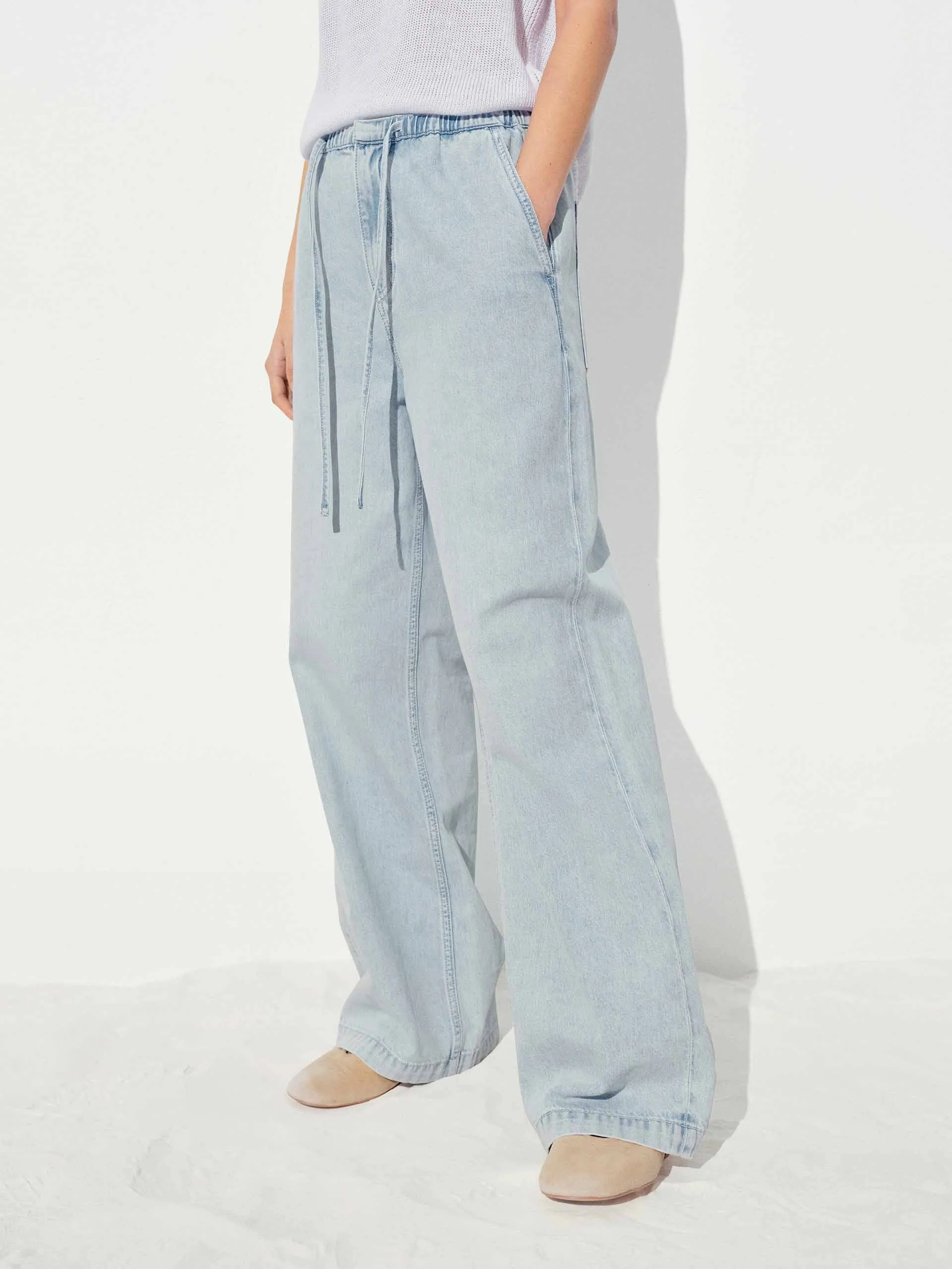 Drawstring Straight Jeans sold by Mo&Co product image thumbnail 3