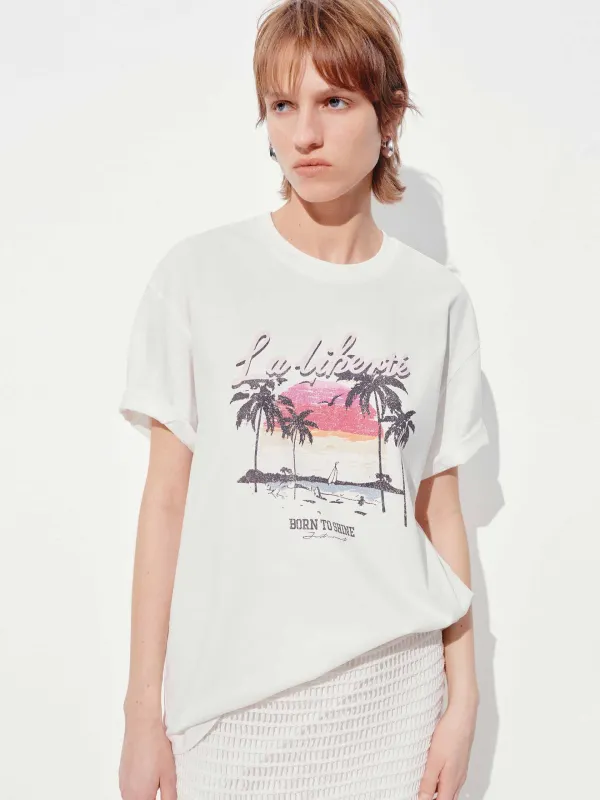 Beach Pattern Cotton T-shirt sold by Mo&Co