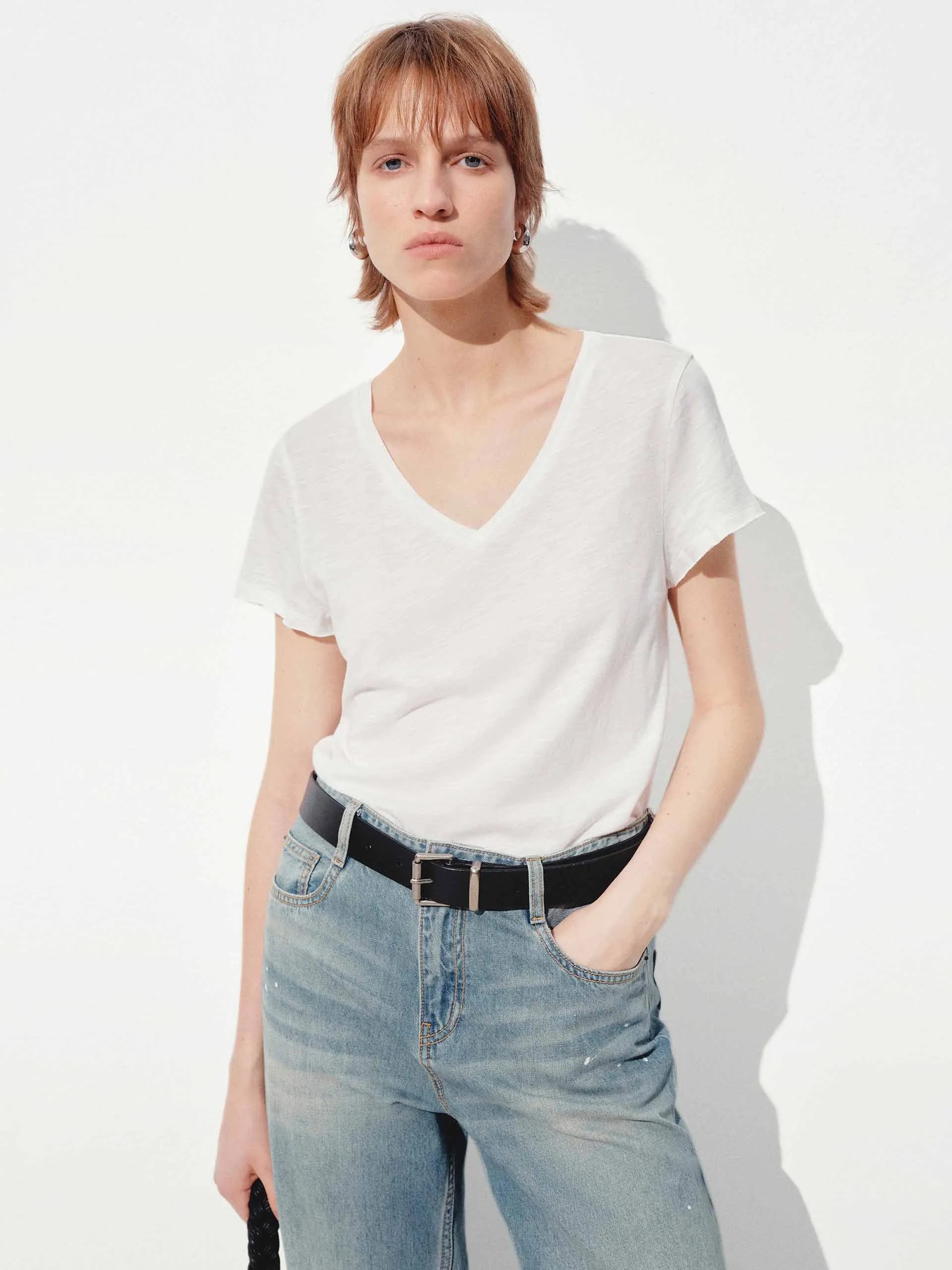 V-neck Short Sleeves T-shirt sold by Mo&Co