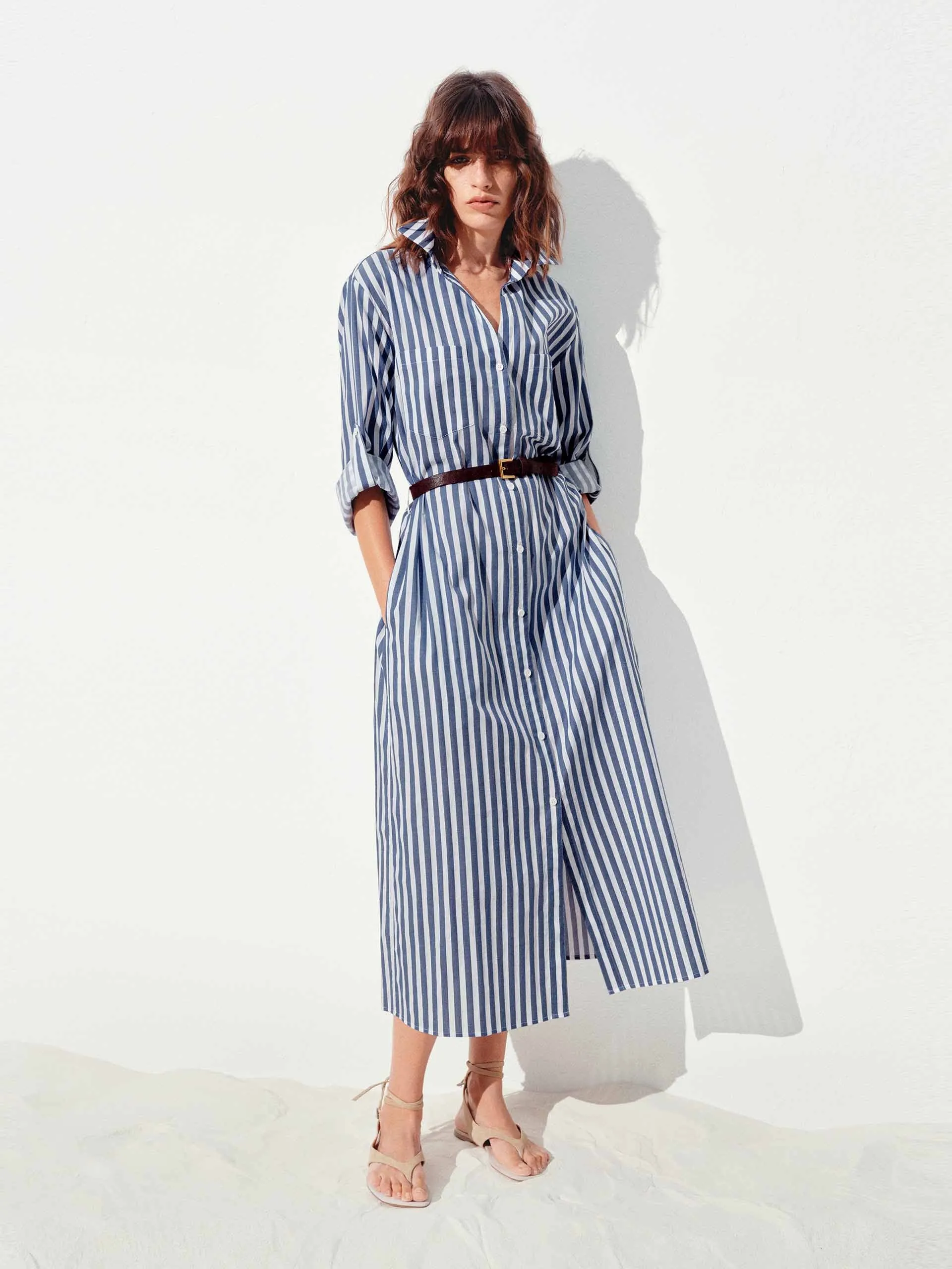 Cotton Striped Shirt Dress sold by Mo&Co