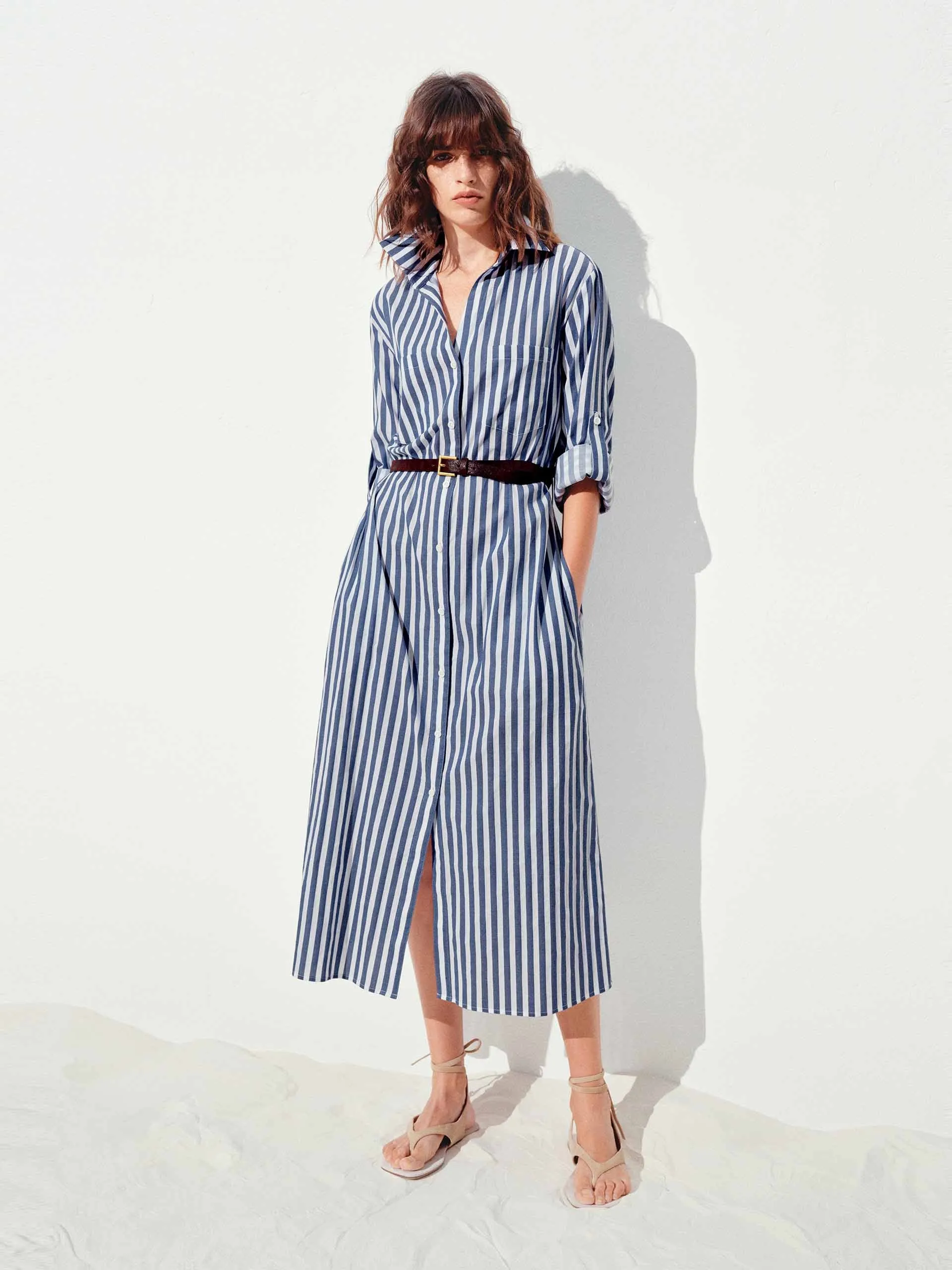 Cotton Striped Shirt Dress sold by Mo&Co product image thumbnail 2