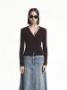 V-neck Tie Knitted Cardigan sold by Mo&Co