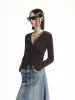 V-neck Tie Knitted Cardigan sold by Mo&Co