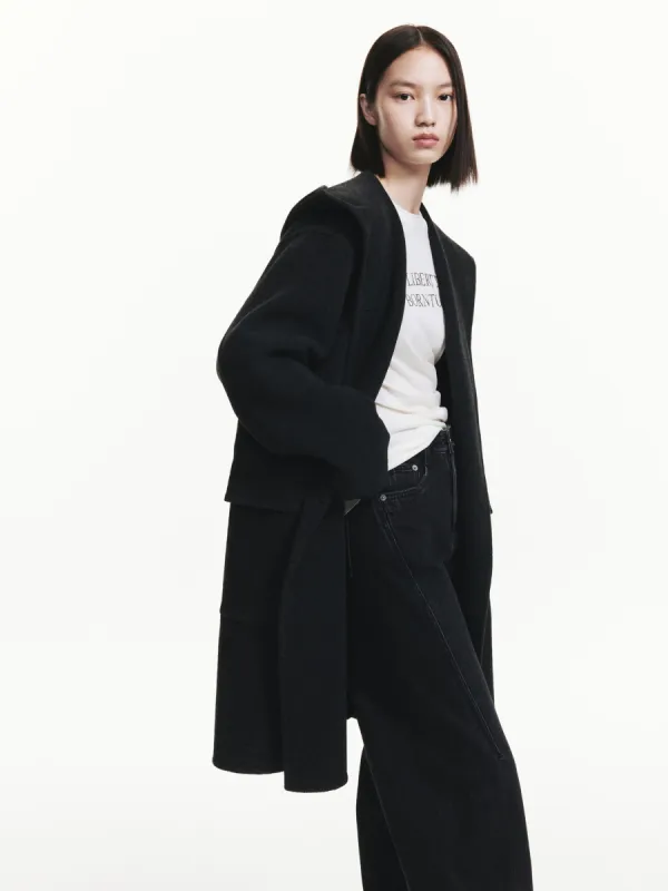 Midi Hooded Wool Coat sold by Mo&Co